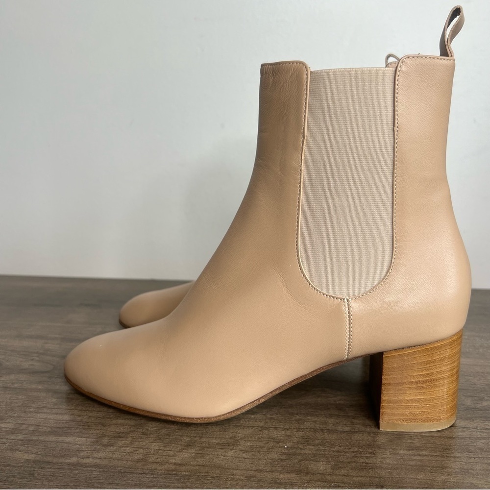 Kahmune Mila Women's Pull On Beige Leather Heeled Bootie Size 39 aka 8.5 #588 - Picture 3 of 10